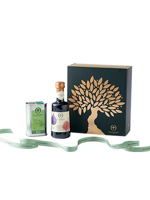 羅勒橄欖油250ml＋無花果醋＋金饌豐藏禮盒(綠)包裝